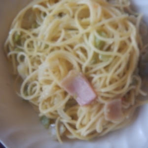 塩麹でそら豆のペペロンチーノスパゲティ